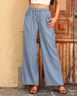 New Summer Women’s Wide Leg Jeans European And American High Waist Can Be Worn Outside Trousers Loose Trousers