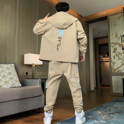 Fashion Men Clothing Jogging Suit Casual Tracksuit 2 Pcs Set Jackets and Pants - Image 3