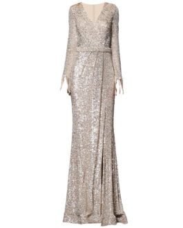 Temperament Banquet Ladies Sequined Annual Meeting Host Long Evening Dress