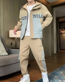 Fashion Men Clothing Jogging Suit Casual Tracksuit 2 Pcs Set Jackets and Pants