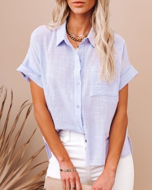Lapel Button Button Shirts For Women - Image 5