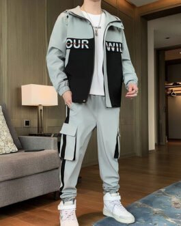 Fashion Men Clothing Jogging Suit Casual Tracksuit 2 Pcs Set Jackets and Pants