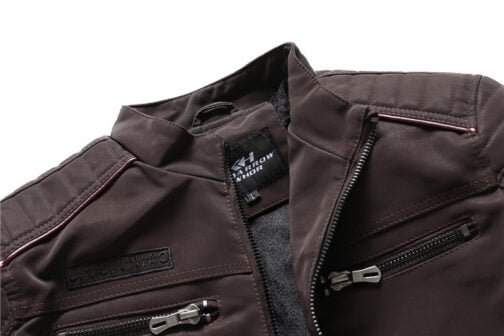 Men Fashion Pu Leather Jackets Coats - Image 4