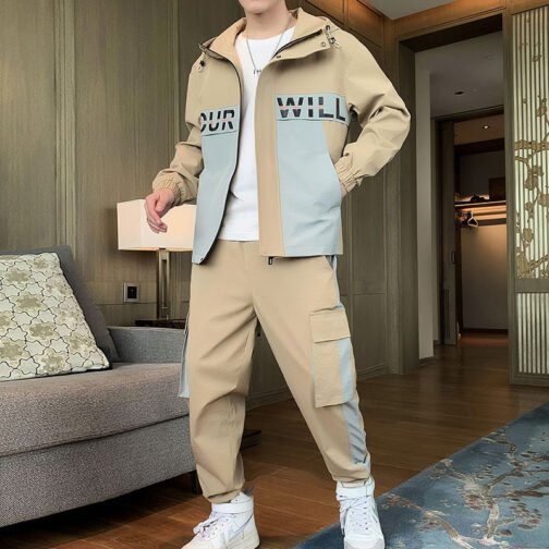 Fashion Men Clothing Jogging Suit Casual Tracksuit 2 Pcs Set Jackets and Pants - Image 8