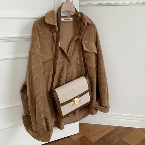 Women wear retro Hong Kong-style corduroy shirts - Image 4