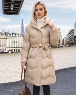 Below The Knee Cotton Clothes Women's Mid-length Down Cotton-padded Jacket
