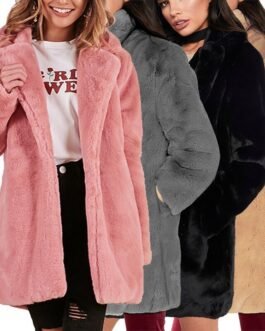 Rabbit fur faux fur coat