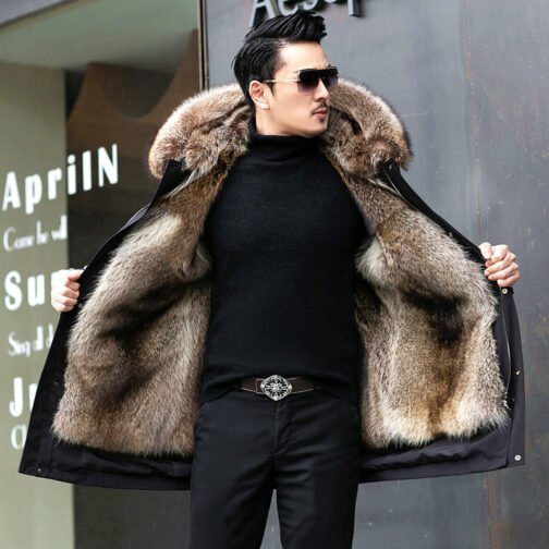 Fur Coat Faux Mink Velvet Medium Length Fur Coat - Image 5