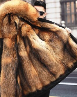 Fur Coat Faux Mink Velvet Medium Length Fur Coat