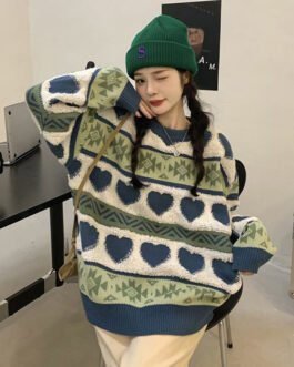 Japanese Couple Vintage Soft Love Gentle Jumper Women
