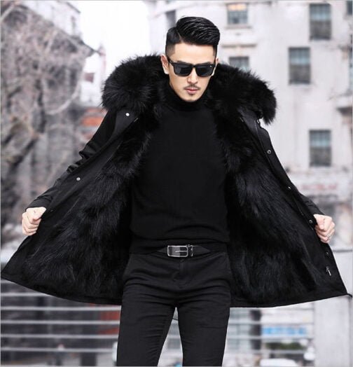 Fur Coat Faux Mink Velvet Medium Length Fur Coat - Image 3