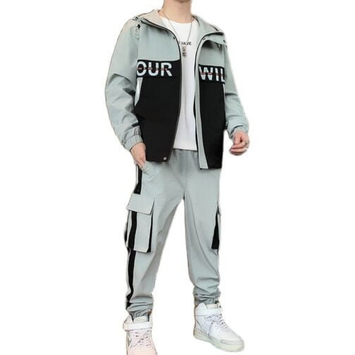 Fashion Men Clothing Jogging Suit Casual Tracksuit 2 Pcs Set Jackets and Pants - Image 5