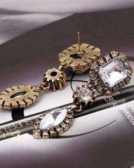 Luxury Alloy Inlaid Gemstone Earrings Women