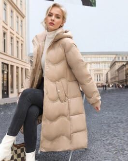 Below The Knee Cotton Clothes Women’s Mid-length Down Cotton-padded Jacket