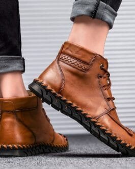 Leather shoes leather men casual shoes