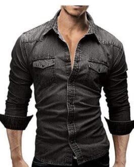 Men Shirt Brand Male Long Sleeve Shirts Casual Solid Slim Fit