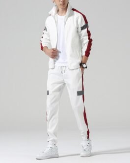 Leggings Pants Stand Collar Jacket Sportswear Suit Men