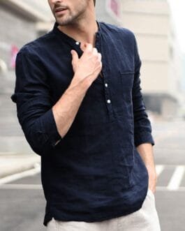Plaid Collar Tops Turn Down Men Shirts Clothing
