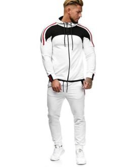 Casual Sportswear Color Matching Sweater Suit