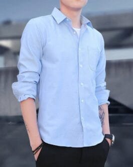 Men's Shirts Slim Fit Casual Long Sleeve Shirts Business Men