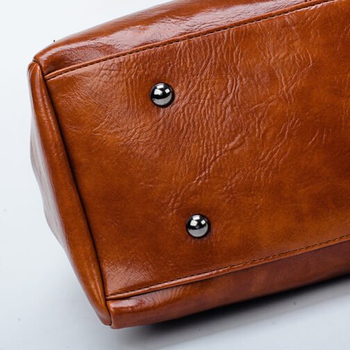 Vintage Oil Wax leather luxury handbags Women Bags - Image 5