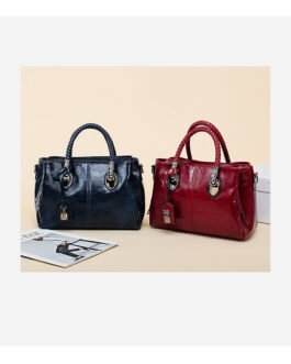 Vintage Oil Wax leather luxury handbags Women Bags