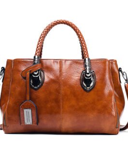 Vintage Oil Wax leather luxury handbags Women Bags