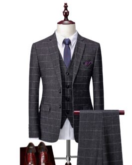 Men's Business Suits Korean Version Slim Wedding Groom Suit Men