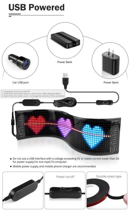 USB Programmable LED Pixel Matrix Soft Screen - Image 9